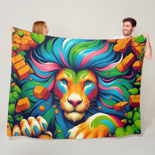 Lion Art Fleece Deken