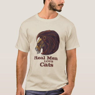 Lion Art Mannen Love Cats Real T-Shirt