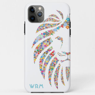 Lion Art Monogram kleurrijk iPhone 11 Pro Max Hoesje