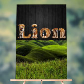 "LION Art typographique - Affiche du roi majestueu (Neutre)