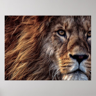 Lion Artistic Beauful Waterverf Poster