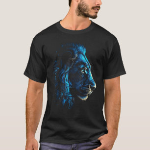 Lion Artwork Blauwe Ogen Art Zoo Dierlijke Leeuw T-shirt