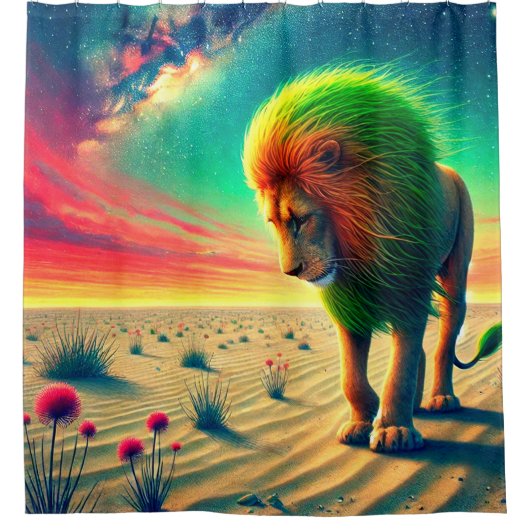Lion Artwork Douchegordijn (Voorkant)