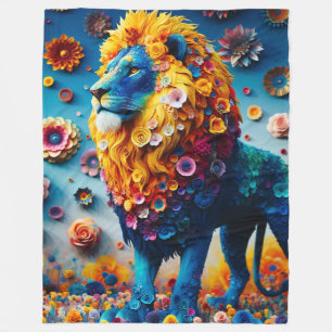 Lion Artwork Fleece Deken