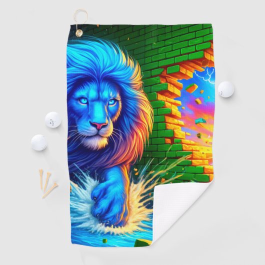 Lion Artwork Golfhanddoek (Insitu)