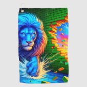Lion Artwork Golfhanddoek (Voorkant)