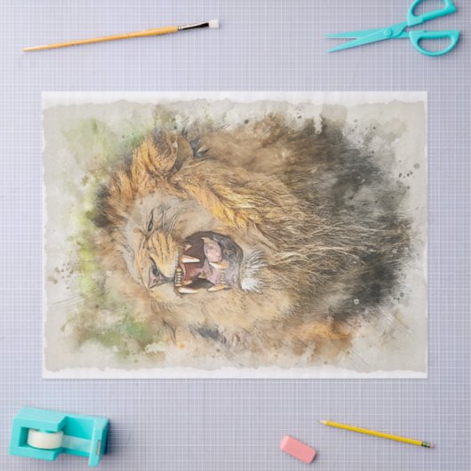 Lion Artwork-ontkoppeling Tissuepapier (Craft)