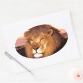 Lion Artwork Ovale Sticker (Envelop)