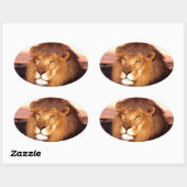 Lion Artwork Ovale Sticker (Vel)