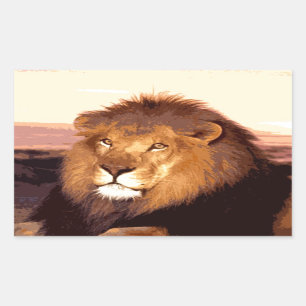 Lion Artwork Rechthoekige Sticker