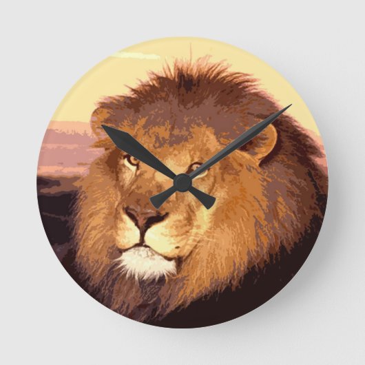 Lion Artwork Ronde Klok (Voorkant)