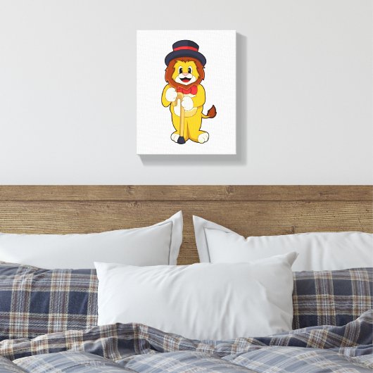 Lion as Gentleman with Pet Canvas Afdruk (Insitu (Slaapkamer))