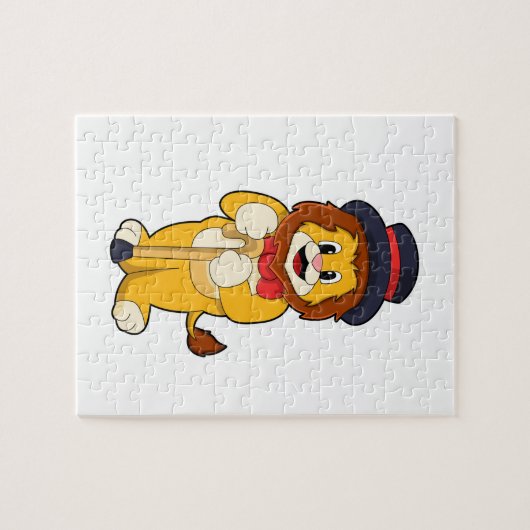 Lion as Gentleman with Pet Legpuzzel (Horizontaal)