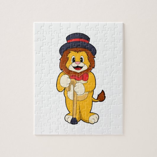 Lion as Gentleman with Pet Legpuzzel (Verticaal)