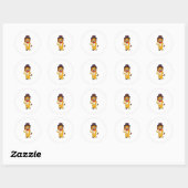 Lion as Gentleman with Pet Ronde Sticker (Vel)