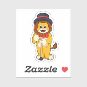 Lion as Gentleman with Pet Sticker