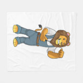 Lion as Handyman Screwdriver Fleece Deken (Voorkant (Horizontaal))