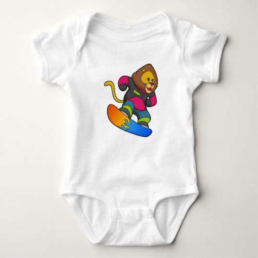 Lion as Snowboarder with Snowboard Romper (Voorkant)