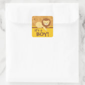 Lion autocollant "C'est un garçon !" (Sac)