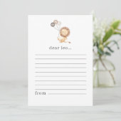 Lion avec 3 ballons Brown Carte de note temps Caps (Debout devant)