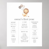 Lion avec 3 ballons Brown Poster de jalon (Devant)