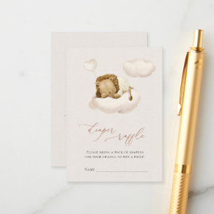 Lion Baby Cloud Balloon Diaper Raffle Tickets Informatiekaartje