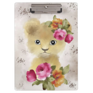 Lion Baby Lion Waterverf Klembord