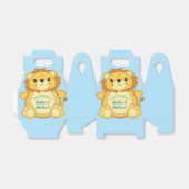 Lion Baby shower Blue Bedankdoosjes (Uitgevouwen)