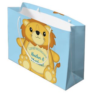 Lion Baby shower Blue Groot Cadeauzakje