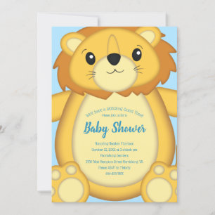 Lion Baby shower Blue Kaart
