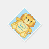 Lion Baby shower Blue Servet (Hoek)