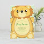 Lion Baby shower Green Kaart (Staand voorkant)