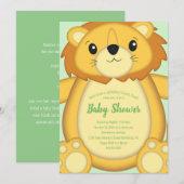 Lion Baby shower Green Kaart (Voorkant / Achterkant)