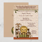 LION Baby shower Invitation Nali Jungle NJL (Devant / Derrière)