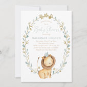 Lion Baby shower Invitation - Oerwoud Dier Thema Kaart (Voorkant)