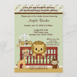 LION Baby shower Invitation Oerwoud Pals JPN-L Kaart