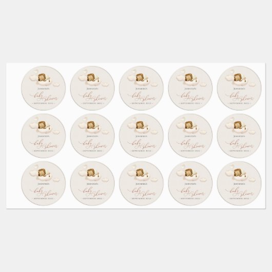 Lion Baby shower Labels (Vel)