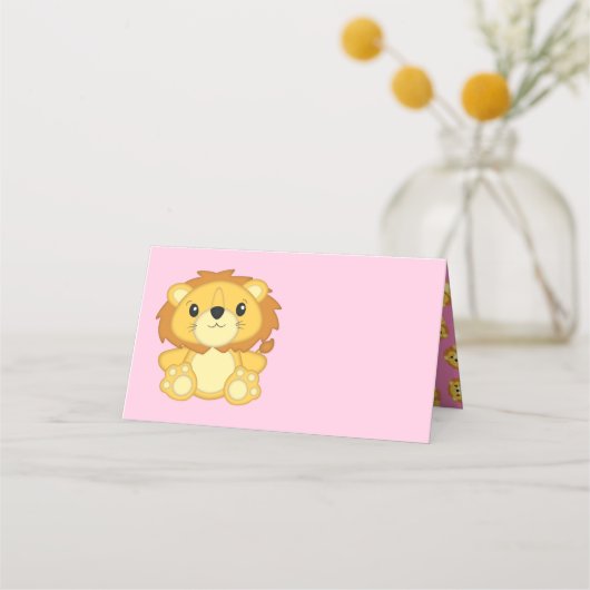 Lion Baby shower Roze (Voorkant)