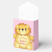 Lion Baby shower Roze Bedankdoosjes (Geopend)