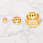 Lion Baby shower Roze Confetti (Achterkanten)