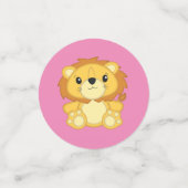 Lion Baby shower Roze Confetti (Kleine voorkant)