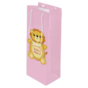 Lion Baby shower Roze Wijn Cadeautas