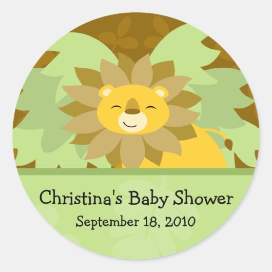 Lion Baby shower Sticker (Voorkant)