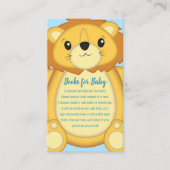 Lion Baby shower Zoo Circus Blue Boy Informatiekaartje (Voorkant)