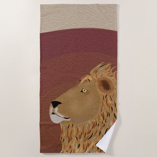 Lion Beach Towel Strandlaken (Voorkant)