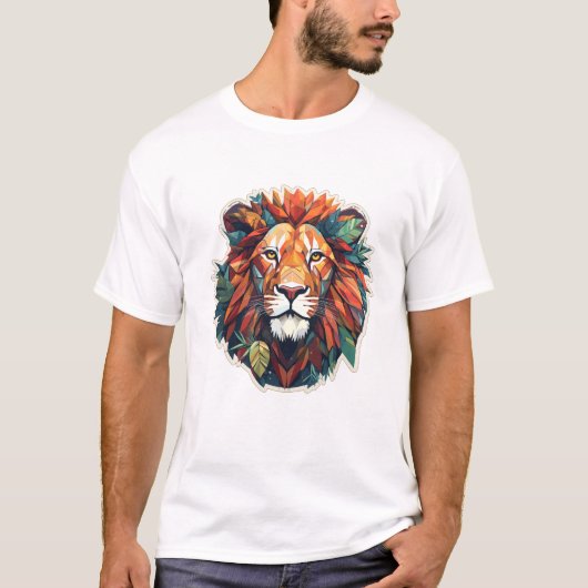 Lion Beast Animal World Wildlife Beauty Ontdekking T-shirt (Voorkant)