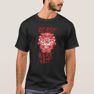 Lion Beast Bodybuilding Workout Gym Fitness Motiva T-shirt