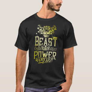Lion Beast Workout Gym Fitness Weightlift Bodyb T-shirt