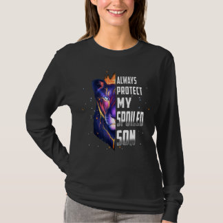 Lion beschermt altijd mijn gesluierde Moederdag T-shirt
