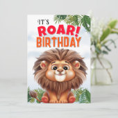 Lion Birthday  Kaart (Staand voorkant)